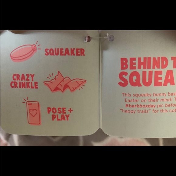 NEW XL BARK SQUEACKSTERS BUNNY BASKET.❤️DON’T FORGET YOUR PUP’S EASTER BASKET❣️ - Picture 7 of 11